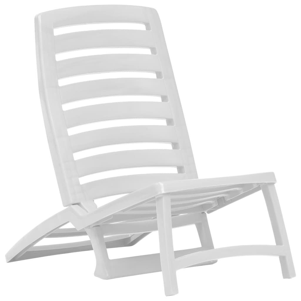 Kids Folding Beach Chair 4 pcs Plastic White